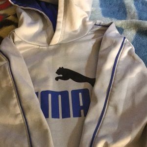 Puma blue and grey kids hoodie